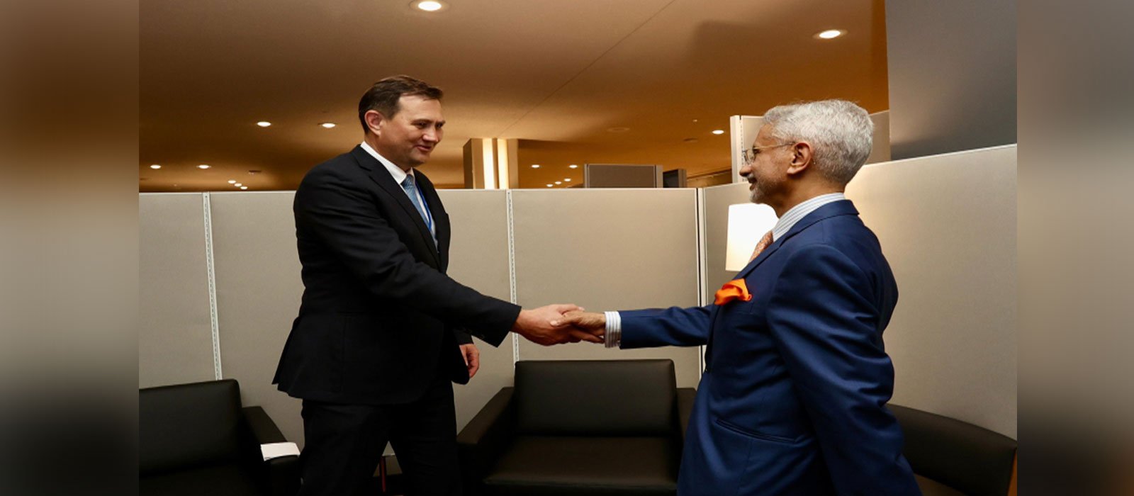 EAM, Dr. S. Jaishankar met the Foreign Minister of the Republic of Belarus, H.E. Maxim Ryzhenkov, on the sidelines of the 79th UN General Assembly in New York on 26 September 2024.