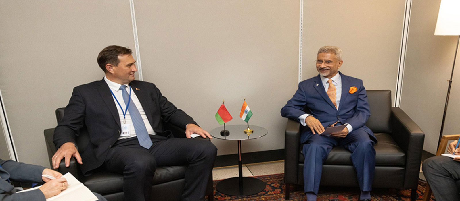 EAM, Dr. S. Jaishankar met the Foreign Minister of the Republic of Belarus, H.E. Maxim Ryzhenkov, on the sidelines of the 79th UN General Assembly in New York on 26 September 2024.