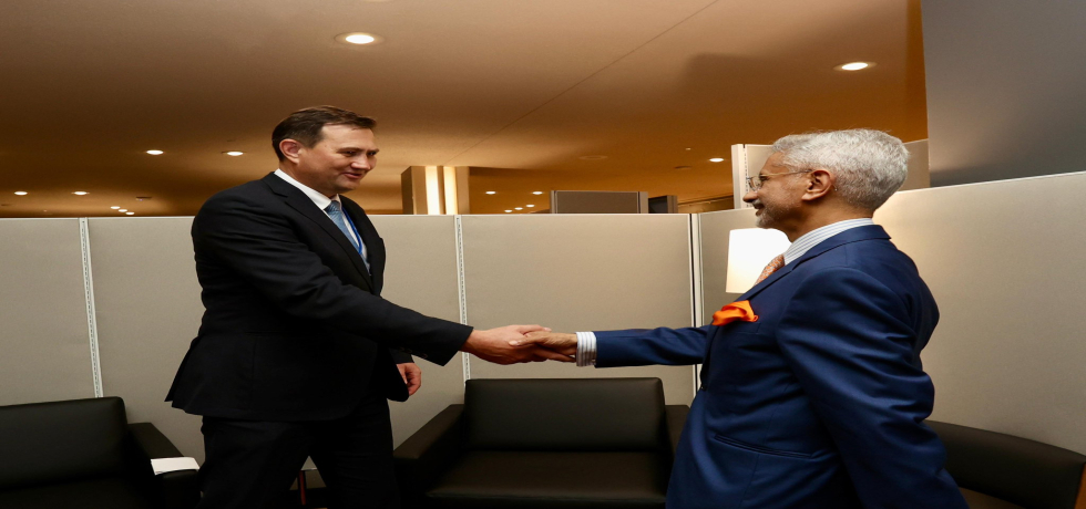 EAM, Dr. S. Jaishankar met the Foreign Minister of the Republic of Belarus, H.E. Maxim Ryzhenkov, on the sidelines of the 79th UN General Assembly in New York on 26 September 2024.